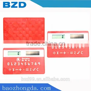 Promotional Solar Power Card Shape Mini Custom Made Calculator / Electronic Gift Logo Custom Printed OEM Manufacturer thumbnail-1