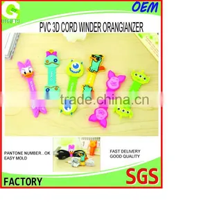 Colorful Pvc Rubber Earphone Cable Cord Winder,mobile Cable Winder Cheap Promotion Items Liner Winder thumbnail-1