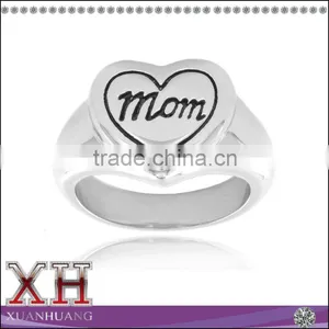 Factory Wholesae Price Silver 925 Polish Mom and Heart Engraved Ring thumbnail-1