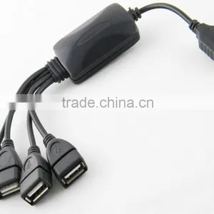 .com China Wholesale4 Port Mini USB 2.0 Hub For Laptop PC High Speed 480Mbps Black thumbnail-4
