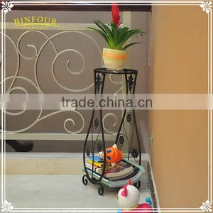 Flower Vase Shape Planters Wrought Iron Plant Stand for Home Deco thumbnail-4
