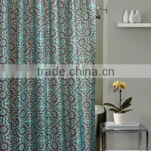 Letter Printed Fresh Style Polyester Mildew Resistant Shower Curtain thumbnail-6