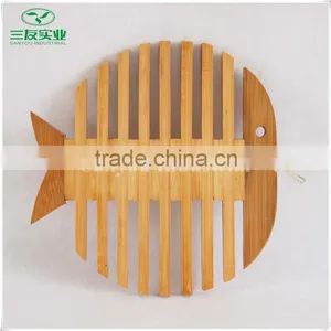 China Bulk Fish Shape Bamboo Pot Mat thumbnail-1