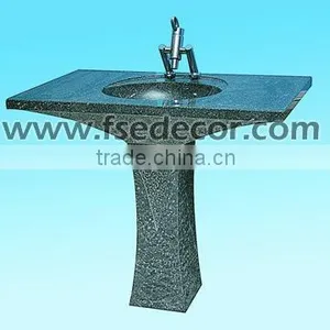 Bathroom Marble Stone Pedestal Sink thumbnail-1
