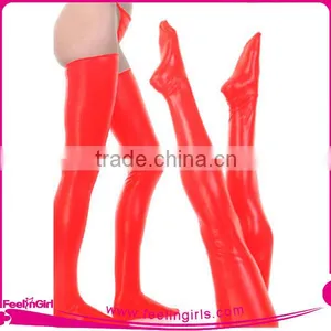 Women Sexy Black Leather Hosiery With Lace Quality Choice thumbnail-3