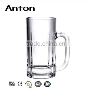 Clear Beer or Whisky Glass Cup With Handle thumbnail-1