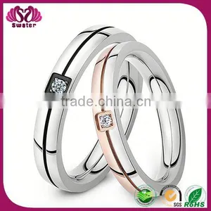 Couple Finger Rings Titanium Steel Simple Design Set Ring thumbnail-1