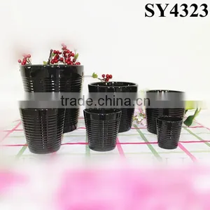 Hotsale Silver Round Ceramic Indoor Flower Pot Wholesale thumbnail-3