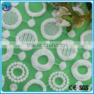 Circle Design 100%cotton Yarn Embroidery Lace Fabric for Garment thumbnail-2