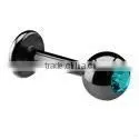 Black Labret With Crystal Piercing Jewelry thumbnail-1
