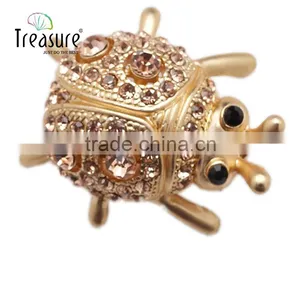 Best Price Jewelry Ladybug Golden Alloy With Rhniestone Brooch Jewelry thumbnail-2