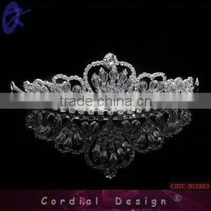Lagre Rhinestone Glass Tiaras Crowns For China Design thumbnail-1