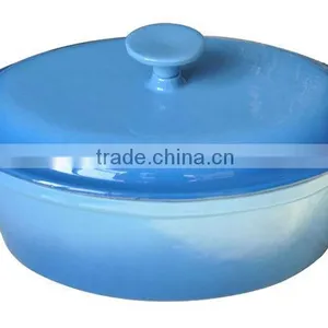 Enamel Oval Cast Iron Pot thumbnail-1