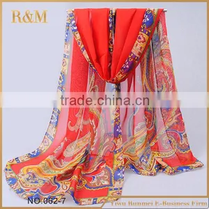 New Listing Digital Print Custom Design Silk Scarf Popular Shawl thumbnail-2