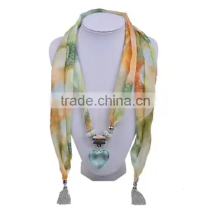 2016 Spring Women New Design Jeweled Scarf With Pendant thumbnail-2