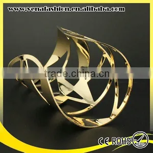 Big Hollow Indian Metal Cuff Bracelet, Liquid Metal Bracelet thumbnail-2