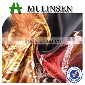 Shaoxing Textile Polyester 50D Floral Printed Satin Fabric/ Satin Nightgown Fabric thumbnail-1