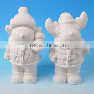 Decorative White Porcelain Lighted Santa Claus Outdoor Christmas Decorations With Led Light thumbnail-4