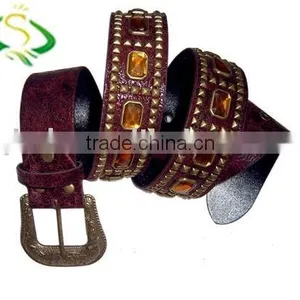 Fashion Rhinestone Pyramid Lady Belt thumbnail-1