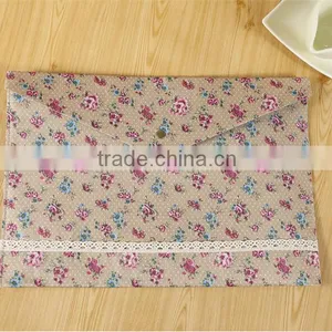 New Vintage Dots Flower Lace Series A4 Documents File Bag Stationery Filing Production thumbnail-5
