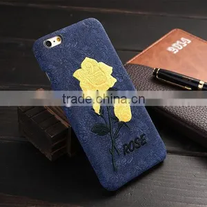 Embroidery 3D Rose Protector Back Cover Case for IPhone 6S Plus thumbnail-2