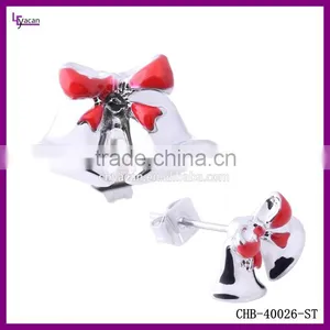 Fashion Diamond Beautiful Christmas Bell Stud Earrings Jewelry thumbnail-1