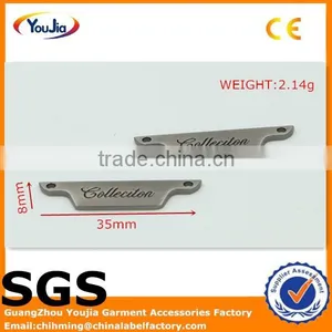 Custom Garment Fashionable Nickel Free Sewing Clothing Metal Label With 2 Holes thumbnail-1