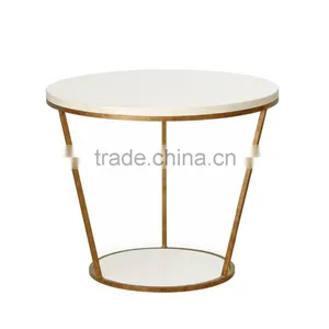 Hot Sale Modern Living Room Gold Wire Side Table With Marble thumbnail-1