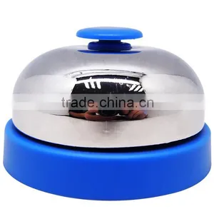 Table Call Bell in Silver Plated Cover With Colorful Painted Plastic Base thumbnail-3