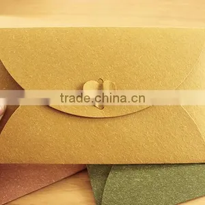 Yellow Business Card Envelopes With Button Butterfry for Party thumbnail-1