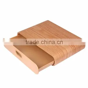 Original SAMDI Oak/Walnut Wood Holder With Drawer for MacBook Laptop Computer - Brown/Black thumbnail-1