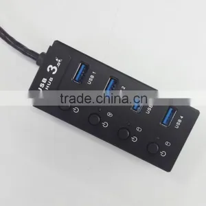 High-speed 4 Port Usb 3.0 Hub With Individual On/off Switches and Led Lights From Usb Por Hub Suppliers thumbnail-2