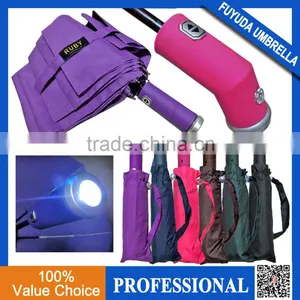 2017 Umbrella With Flashlight,LED Umbrella,promotion Advertisement 3 Fold Automatic Umbrella thumbnail-1