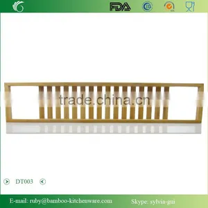 DT003/ Bamboo Bathtub Caddy With Extending Sides and Adjustable Book Bathroom Towel Clothes Holder Tray thumbnail-3