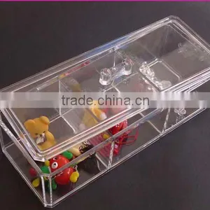 Clear Acrylic 4-room Make-up Storage Box thumbnail-1