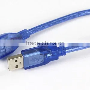 1M USB2.0 Cable Male to Female Transparent Blue Model thumbnail-2