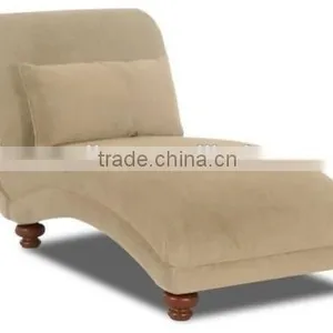 Classic Design Bedroom Fueniture Beige Velvet Covered Lounge Chair Used for Hotel thumbnail-1