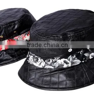 2014 Qulited Leather Embroidery Bucket Boonie Custom Hat Wholesale thumbnail-5