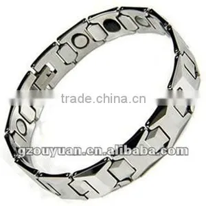 High Polished Magnetic Tungsten Bracelet, Faceted Fashion Tungsten Bracelet thumbnail-1