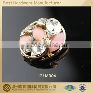 21mm Round Pink Pearl Rhinestone Sewing Buttons for Headband thumbnail-1