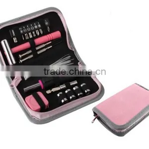 Promotion 23 Piece Home Pink Tool Kit With Ledlight ,Measuring Tape ,sockets Great Gifts For Ladies thumbnail-3