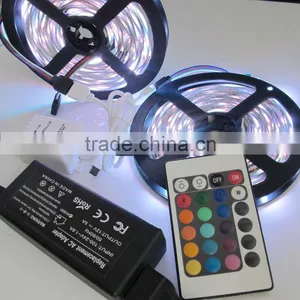 5050 SMD RGB 300 LEDs LED Light Strip Lamp + IR Remote + Power Supply thumbnail-1