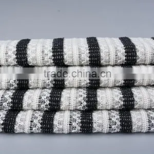 High Quality Clothing Fabric Cotton Polyester Spandex Yarn Dyed Hacci Knit Jacquard Fabric thumbnail-1