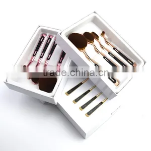 Toothbrush Makeup 4pieces Multi-purpose Rose Gold Oval Make up Brushes Set thumbnail-3