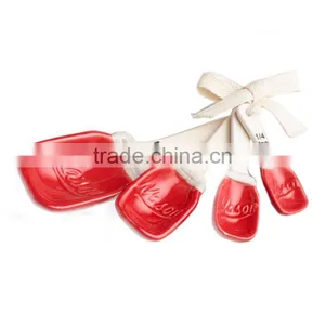 Red Ceramic Mason Jar Measuring Spoons thumbnail-1