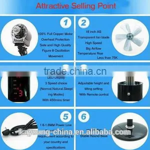 16 Inch OCARINA Style Electric Stand Fan / Lowes Floor Fan / Pedestal Fan With Air Cooler thumbnail-4