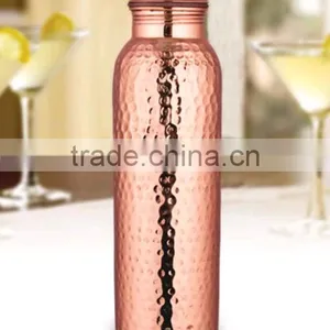Handmade Pure Copper YOGA Thermos Design Water Bottle 600 and 900 ml - For Health Yoga Ayurveda thumbnail-2