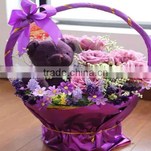 HOT 100%Handmade Natural Hanging Decorated Flower Girl Baskets thumbnail-1