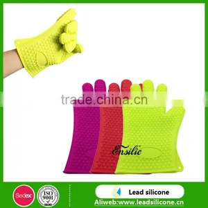 Heat Resistant Silicone Cooking Baking Gloves for Oven Mitt thumbnail-2