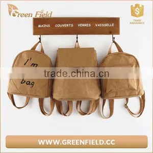 Hot Selling Vintage Style Washable Kraft Paper Backpacks thumbnail-4